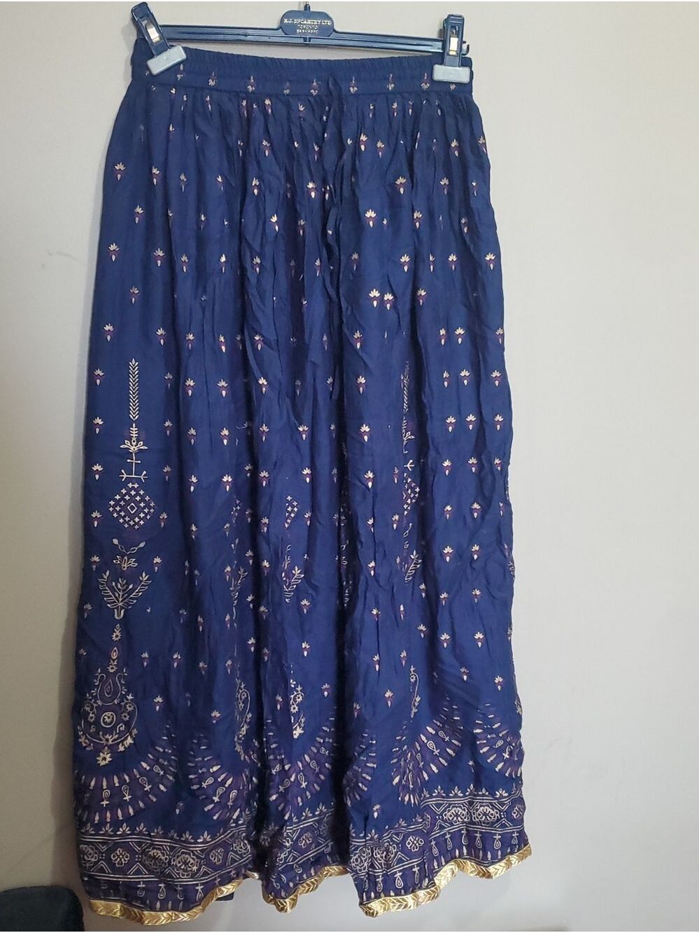 Grasp Women’s Navy Blue Embroidered Maxi Skirt Size Medium